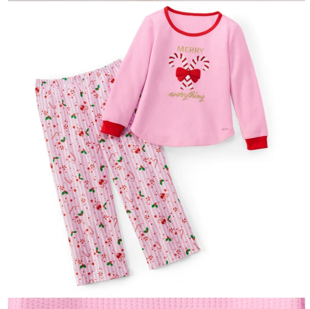American Girl Pink Red Pajama Christmas Merry Everything Pj’s Holiday NWT